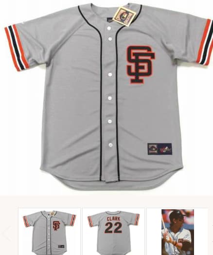 JACK CLARK San Francisco Giants 1983 Majestic Cooperstown Away Baseball Jersey