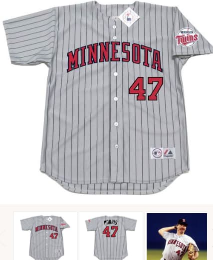 JACK MORRIS Minnesota Twins 1991 Majestic Throwback Away Baseball Jersey