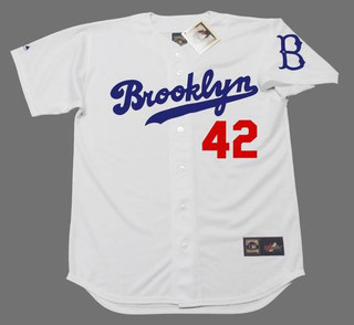 JACKIE ROBINSON Brooklyn Dodgers 1950's Home Majestic Baseball Throwback Jersey