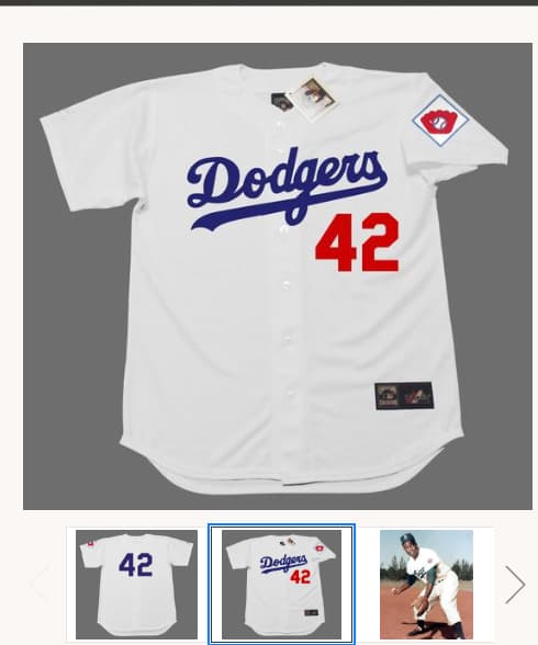 JACKIE ROBINSON Brooklyn Dodgers 1951 Home Majestic Baseball Throwback Jersey