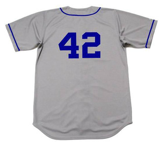 JACKIE ROBINSON Brooklyn Dodgers 1955 Away Majestic Baseball Throwback Jersey