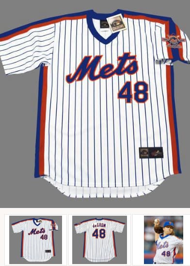 JACOB deGROM New York Mets 1986 Majestic Throwback Home Baseball Jersey