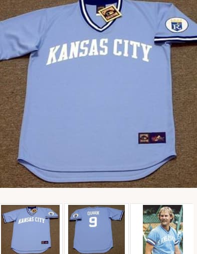 JAMIE QUIRK Kansas City Royals 1980 Majestic Cooperstown Throwback Baseball Jersey