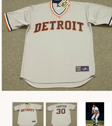 JASON THOMPSON Detroit Tigers 1978 Majestic Cooperstown Throwback Away Baseball Jersey
