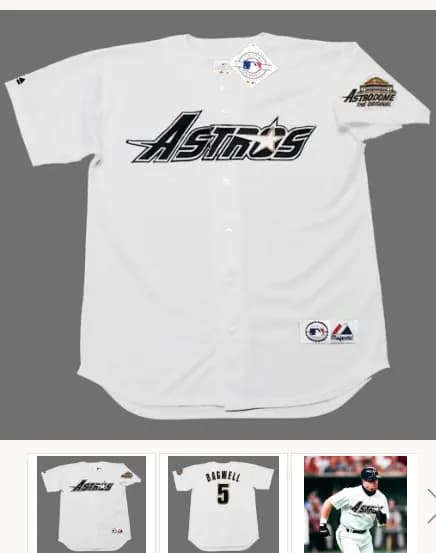 JEFF BAGWELL Houston Astros 1994 Majestic Throwback Home Baseball Jersey