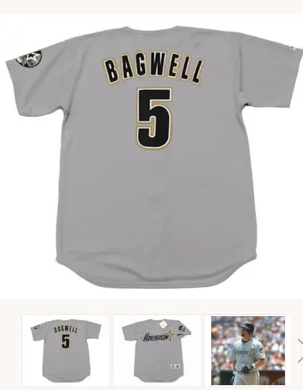 JEFF BAGWELL Houston Astros 1999 Majestic Throwback Away Baseball Jersey