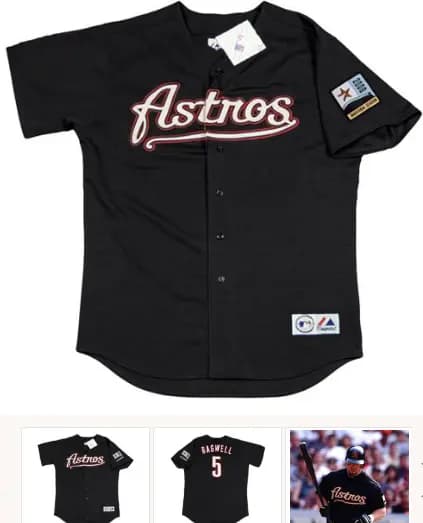 JEFF BAGWELL Houston Astros 2000 Majestic Throwback Alternate Baseball Jersey