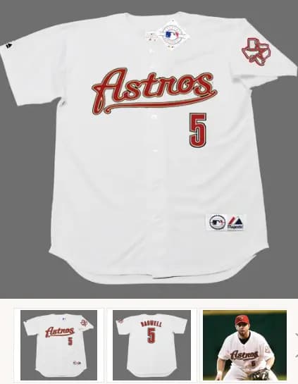 JEFF BAGWELL Houston Astros 2002 Majestic Throwback Home Baseball Jersey