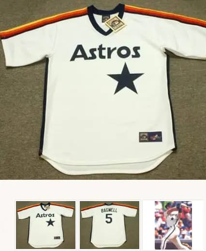 JEFF BAGWELL Houston Astros Majestic Cooperstown Throwback Baseball Jersey