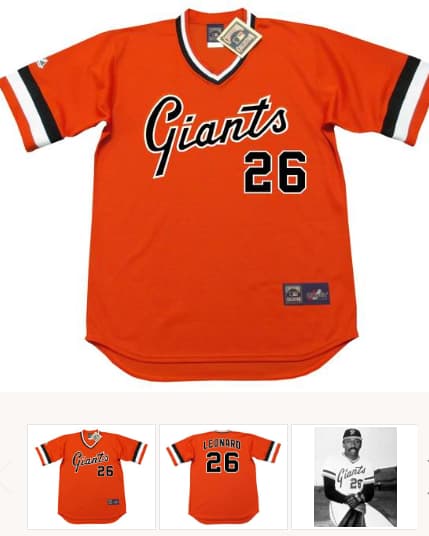 JEFFREY LEONARD San Francisco Giants 1982 Majestic Cooperstown Alternate Jersey