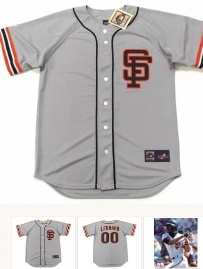 JEFFREY LEONARD San Francisco Giants 1987 Majestic Cooperstown Away Jersey