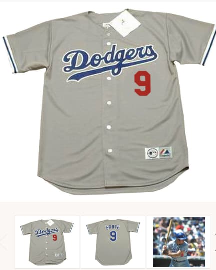 JERRY GROTE Los Angeles Dodgers 1978 Away Majestic Baseball Throwback Jersey