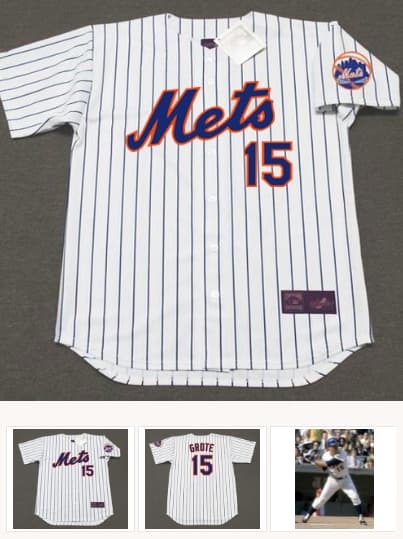 JERRY GROTE New York Mets 1969 Home Majestic Baseball Throwback Jersey