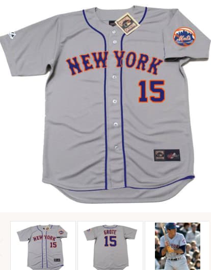 JERRY GROTE New York Mets 1973 Away Majestic Throwback Baseball Jersey