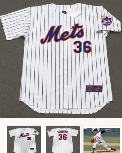 JERRY KOOSMAN New York Mets 1969 Home Majestic Baseball Throwback Jersey