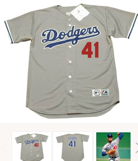 JERRY REUSS Los Angeles Dodgers 1981 Majestic Throwback Away Baseball Jersey