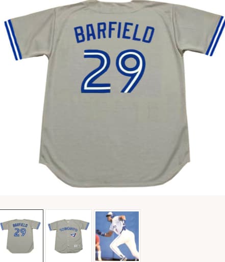 JESSE BARFIELD Toronto Blue Jays 1989 Majestic Throwback Away Baseball Jersey