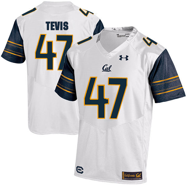 JH Tevis California Golden Bears Men's Jersey - #47 NCAA White Stitched Authentic
