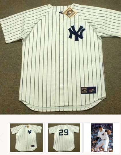 JIM  CATFISH HUNTER New York Yankees 1977 Majestic Cooperstown Home Jersey