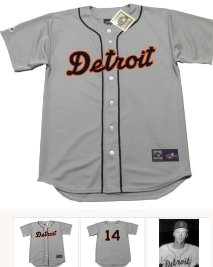 JIM BUNNING Detroit Tigers 1957 Majestic Cooperstown Away Baseball Jersey