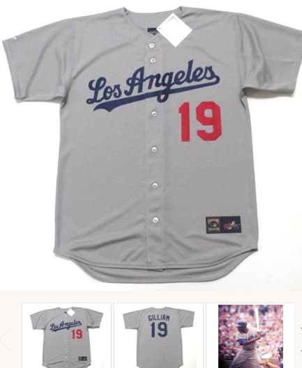 JIM GILLIAM Los Angeles Dodgers 1960's Majestic Cooperstown Away Baseball Jersey