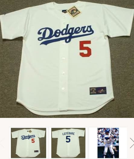 JIM LEFEBVRE Los Angeles Dodgers 1960's Majestic Cooperstown Throwback Jersey