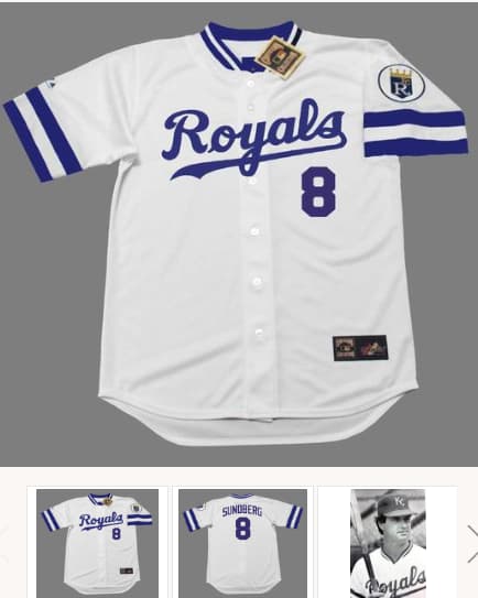 JIM SUNDBERG Kansas City Royals 1985 Majestic Cooperstown Home Baseball Jersey