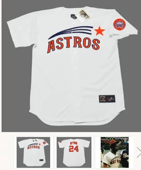 JIMMY WYNN Houston Astros 1971 Majestic Cooperstown Home Baseball Jersey