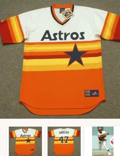 JOAQUIN ANDUJAR Houston Astros 1980 Majestic Cooperstown Throwback Baseball Jersey