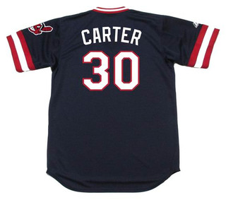 JOE CARTER Cleveland Indians 1984 Majestic Cooperstown Throwback Away Jersey
