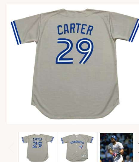 JOE CARTER Toronto Blue Jays 1993 Majestic Throwback Away Baseball Jersey