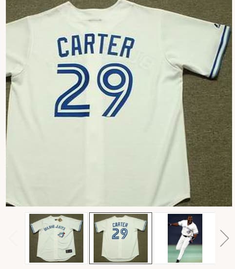 JOE CARTER Toronto Blue Jays 1993 Majestic Throwback Home Baseball Jersey