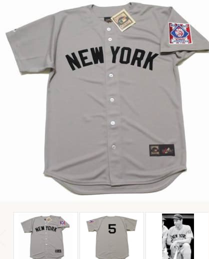 JOE DIMAGGIO New York Yankees 1939 Majestic Cooperstown Throwback Away Jersey