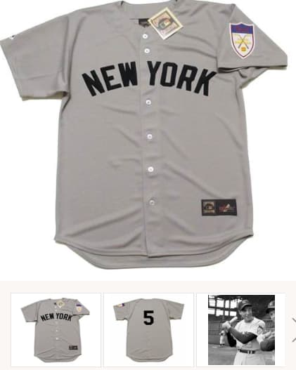 JOE DIMAGGIO New York Yankees 1951 Majestic Cooperstown Throwback Away Jersey