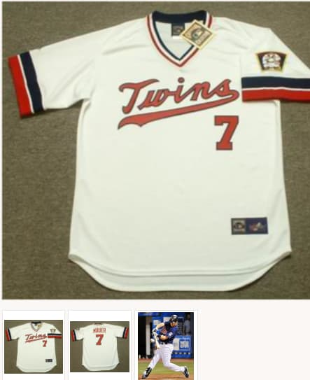 JOE MAUER Minnesota Twins 1980's Home Majestic Throwback Baseball Jersey
