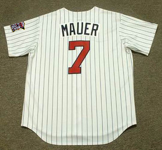 JOE MAUER Minnesota Twins 2010 Home Majestic Throwback Baseball Jersey