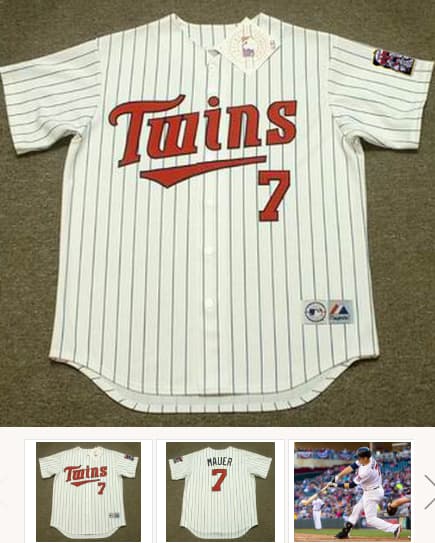 JOE MAUER Minnesota Twins 2010 Home Majestic Throwback Baseball Jersey
