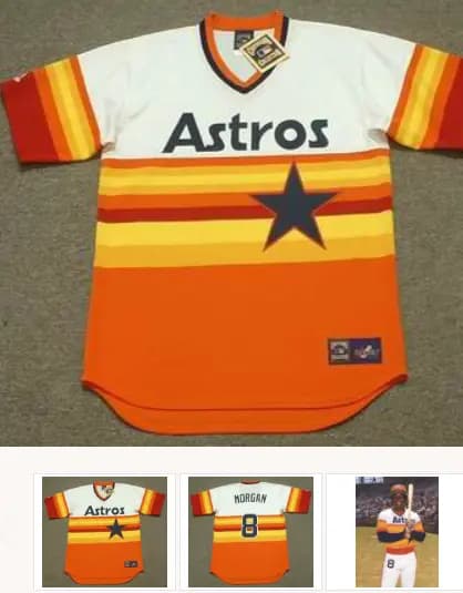 JOE MORGAN Houston Astros 1980 Majestic Cooperstown Throwback Baseball Jersey