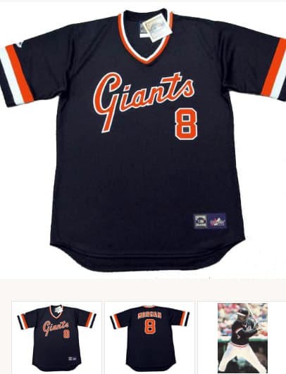 JOE MORGAN San Francisco Giants 1982 Majestic Cooperstown Away Baseball Jersey