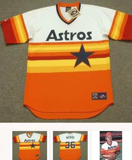 JOE NIEKRO Houston Astros 1980 Majestic Cooperstown Throwback Baseball Jersey