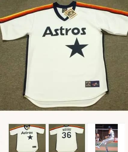 JOE NIEKRO Houston Astros 1984 Majestic Cooperstown Throwback Baseball Jersey