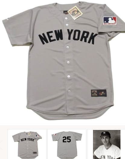 JOE PEPITONE New York Yankees 1969 Majestic Cooperstown Away Jersey