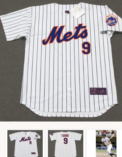 JOE TORRE New York Mets 1975 Home Majestic Throwback Baseball Jersey