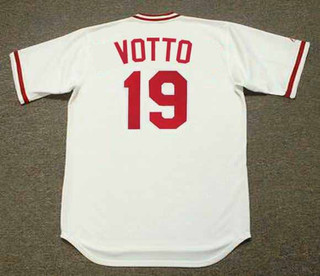 JOEY VOTTO Cincinnati Reds 1975 Home Majestic Baseball Throwback Jersey