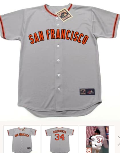 JOHN D'ACQUISTO San Francisco Giants 1974 Majestic Cooperstown Away Baseball Jersey