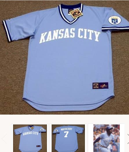 JOHN MAYBERRY Kansas City Royals 1975 Majestic Cooperstown Throwback Baseball Jersey