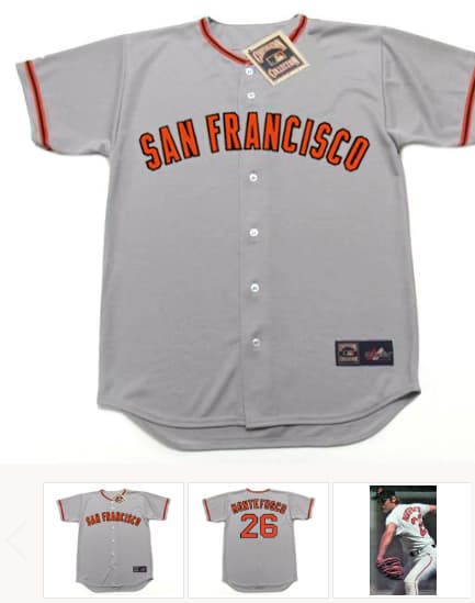 JOHN MONTEFUSCO San Francisco Giants 1976 Majestic Cooperstown Away Jersey