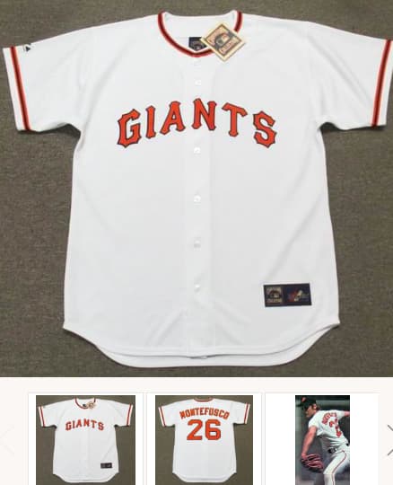 JOHN MONTEFUSCO San Francisco Giants 1976 Majestic Cooperstown Home Jersey