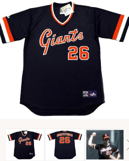 JOHN MONTEFUSCO San Francisco Giants 1978 Majestic Cooperstown Away Jersey