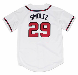 JOHN SMOLTZ Atlanta Braves 1995 Home Majestic Throwback Baseball Jersey